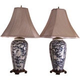 Pair Japanese Porcelain Lamps