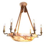 Early 20th Cent. Continental Alabaster Ceiling Light