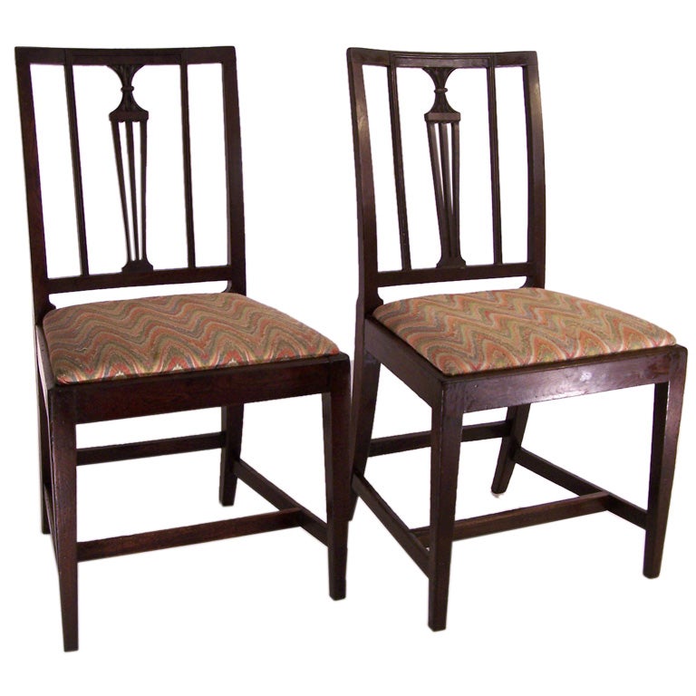Pair of Early 19th Century  Irish Elmwood Side Chairs