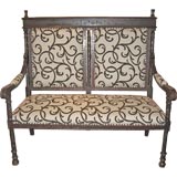 Antique Hand Carved Italian High - back Sattee