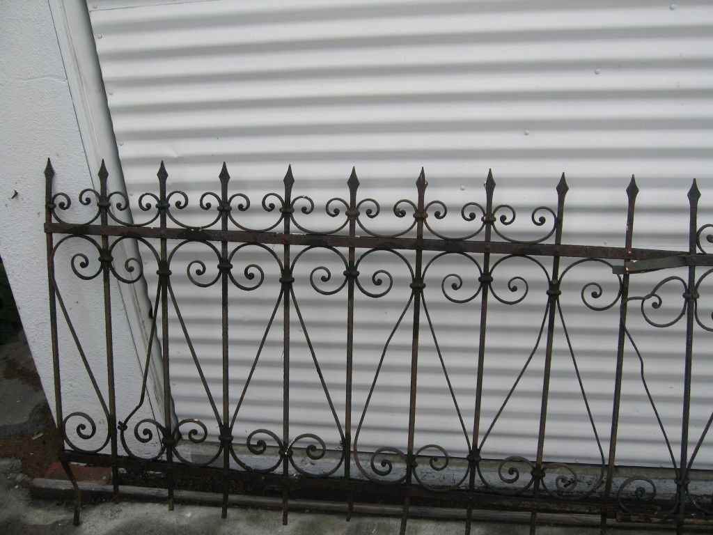 Italian Wrought Iron Fence with Matching Door For Sale