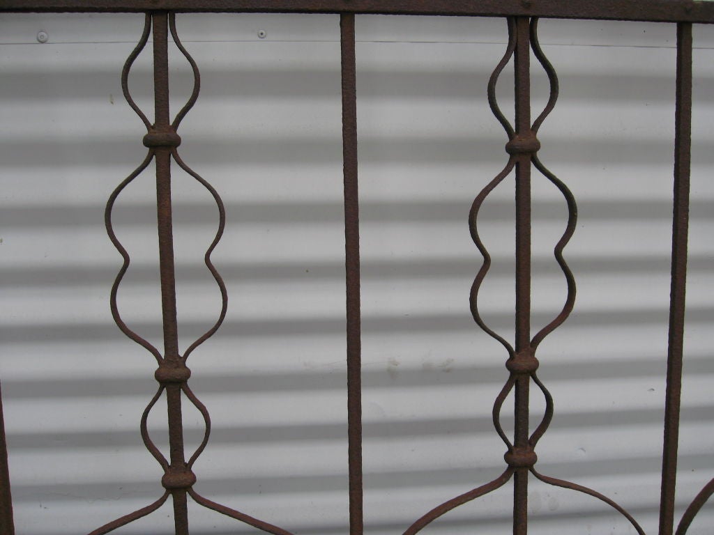 Veranda Wrought Iron Fence In Distressed Condition For Sale In Los Angeles, CA