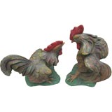Vintage Pair of Italian Rooster Scupltures