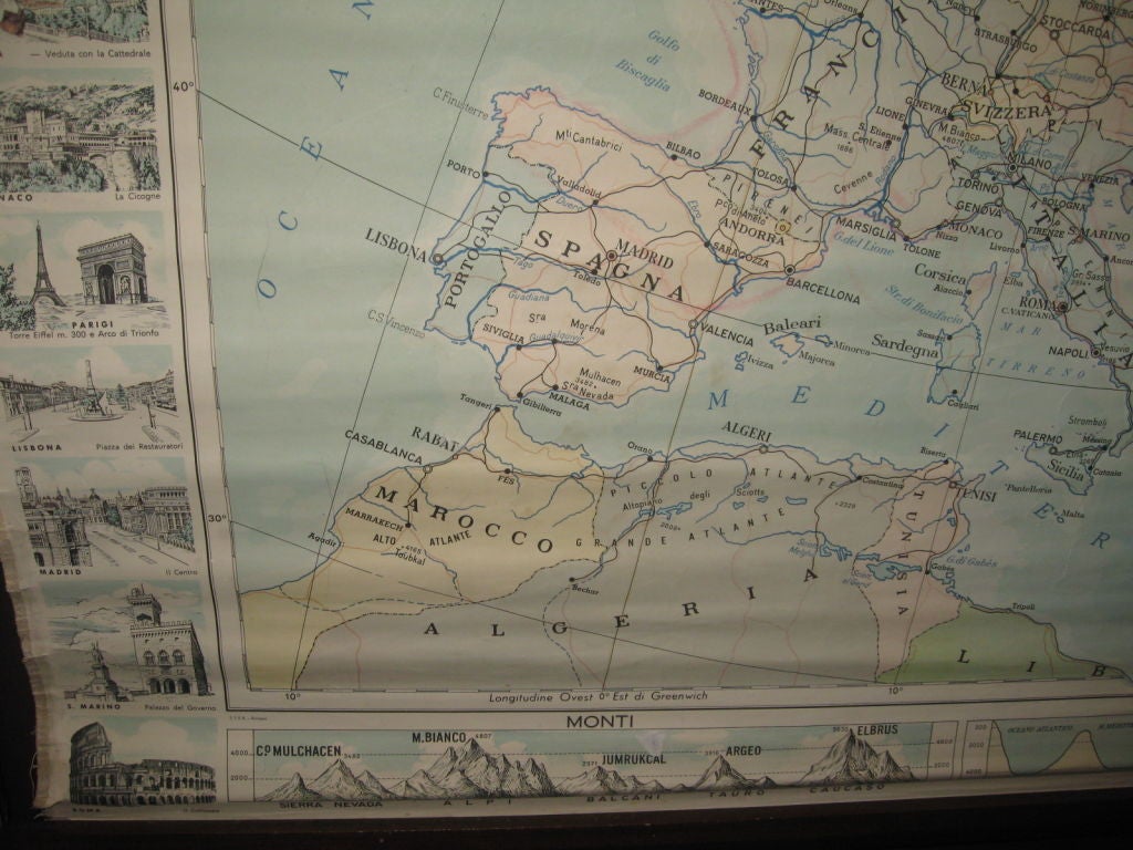 Italian Map of Europe For Sale