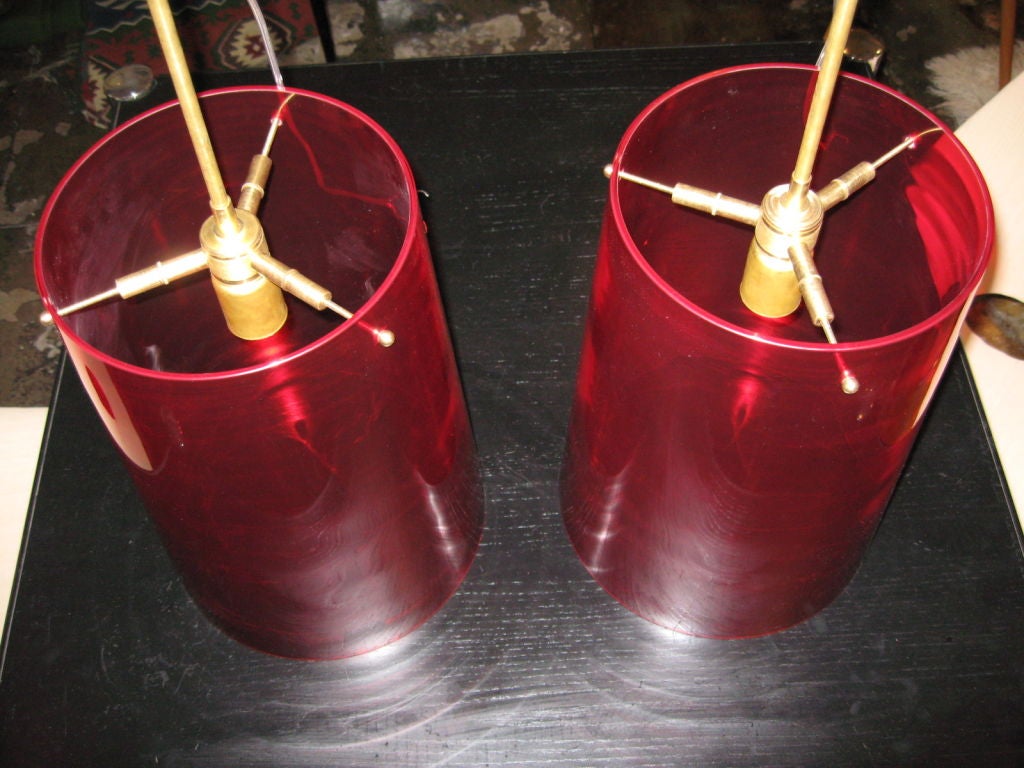 Mid-Century Modern Lampe à suspension italienne en verre de Murano par Vistosi  en vente