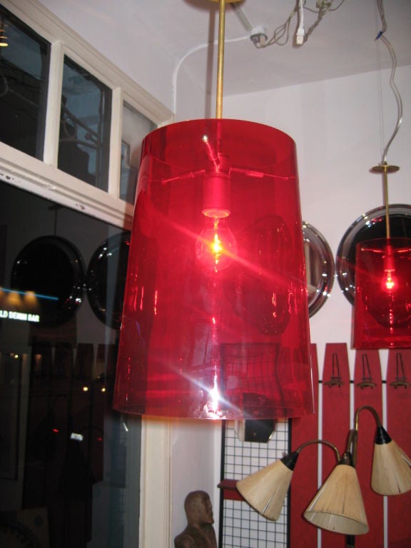 Lampe à suspension italienne en verre de Murano par Vistosi  Excellent état - En vente à Los Angeles, CA