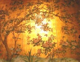 FOUR PANELS CHINESE HAND PAINTED WALLPAPER IN GOLD LEAF