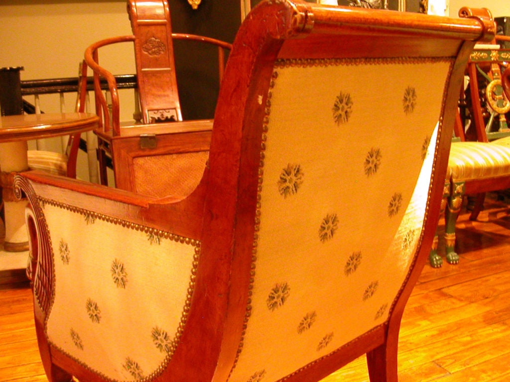 Pair Of  Empire Stained Fruitwood Bergere For Sale 2