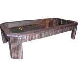 Big Silver Leaf Faux Bamboo Coffee Table