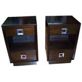 Pair Mid Century 2 Drawer End Tables