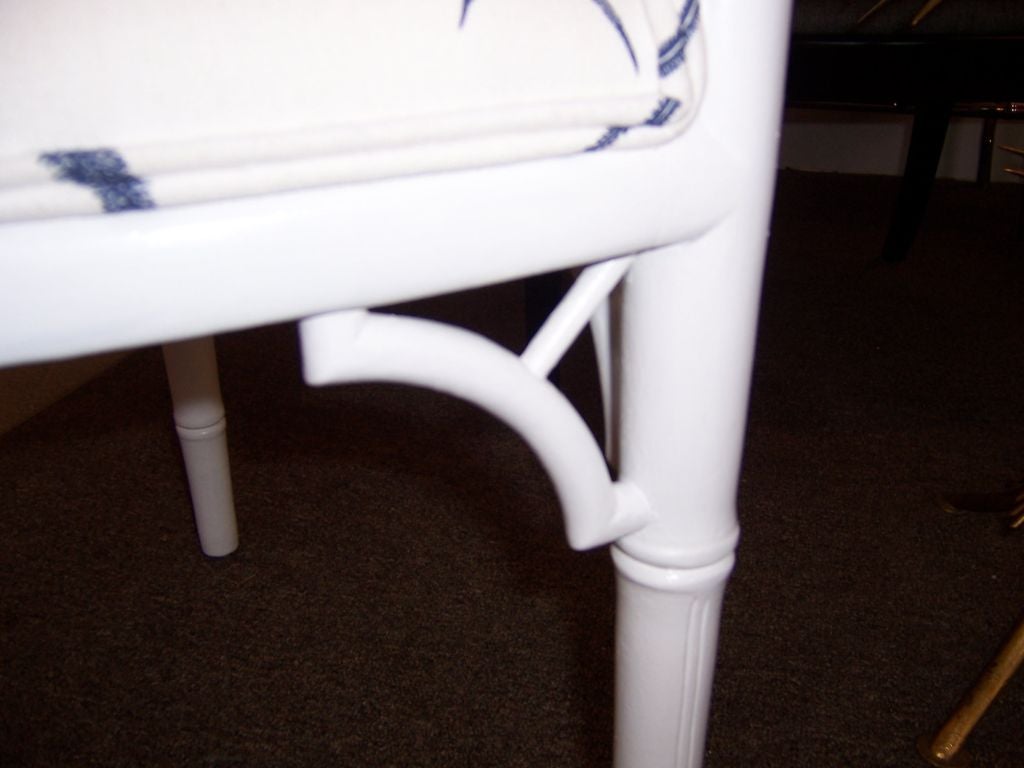 Pair Painted Faux Bamboo Chairs Starfish Upholstery