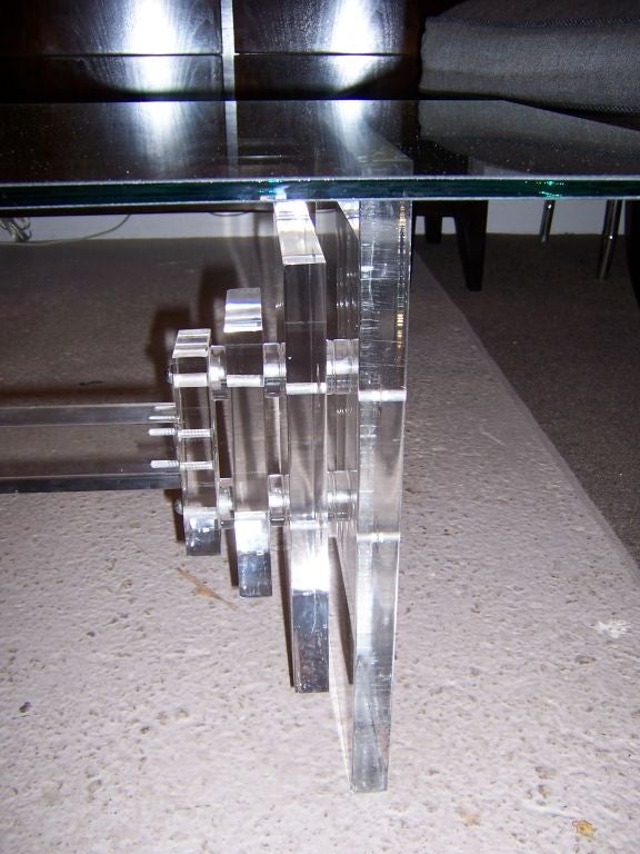 Stacked Lucite Coffee Table