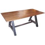 A - Frame Steel and Wood Desk or Table