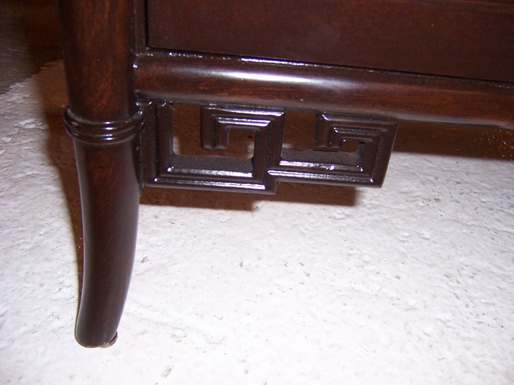 Pair Greek Key Faux Bamboo Tables