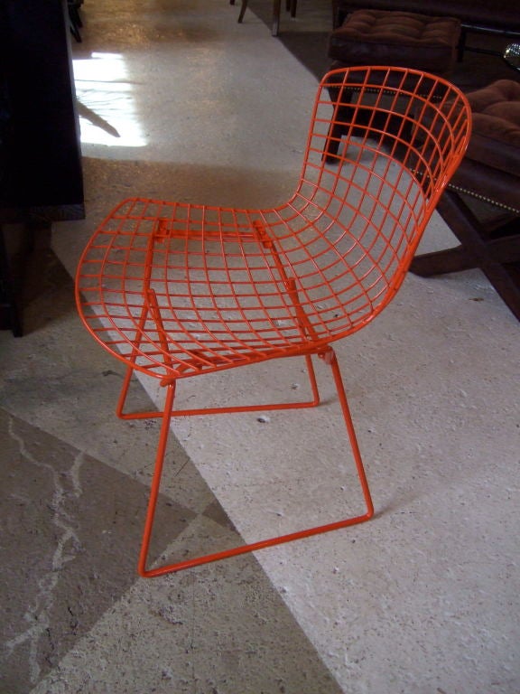 American Pair Burnt Orange Bertoia Chairs