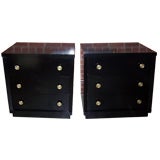 Pair of Ebonized Mid Century Chests