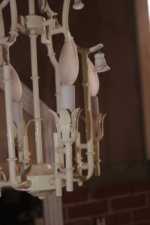 Painted Petite Faux Bamboo Chandelier