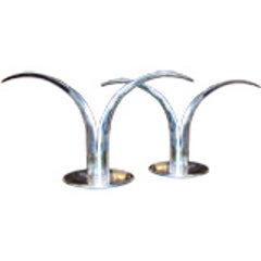 Pair of Mid Century Candle Holders 10