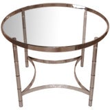 Round Chrome Faux Bamboo Table