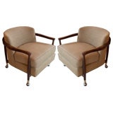 Pair of Upholstered Barrel Chairs