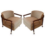 Pair of Upholstered Barrel Chairs