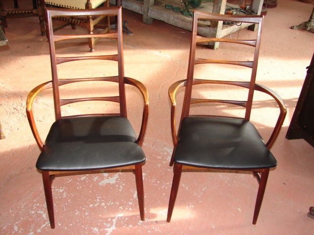 Pair of Danish high back armchairs