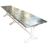 Retro zinc top farm table