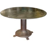 Steel and iron round dining table
