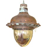 Antique Vertigris copper hanging lanterns