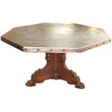 Octagonal steel top table