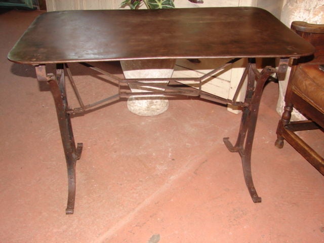 Riveted steel side table