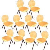 Set of 10 Prouve-style chairs