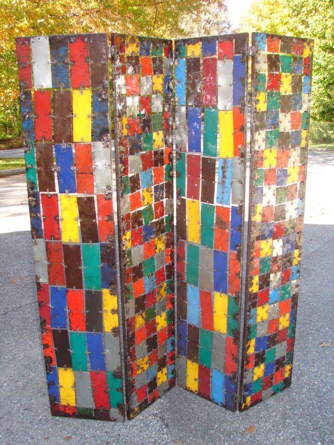 4 panel painted metal screen