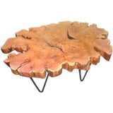 Yew wood section coffee table