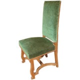 SET OF 10 cerused oak dining chairs