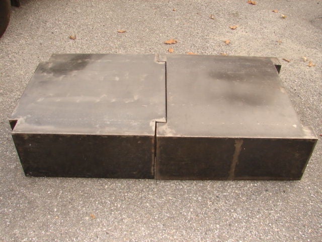 Steel puzzle coffee tables