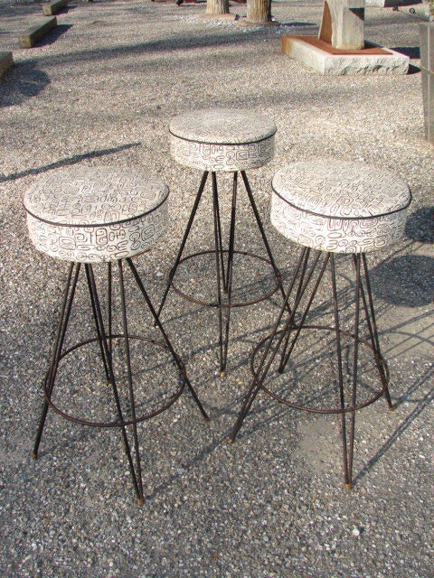 Trio of swivel stools