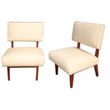 Pair of Danish modern slipper chairs