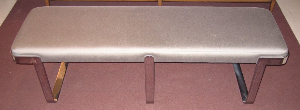 Chrome Base Bench Att. to Milo Baughman