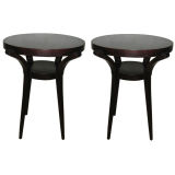 Pair of Tall Ebonized Mahogany Side Tables