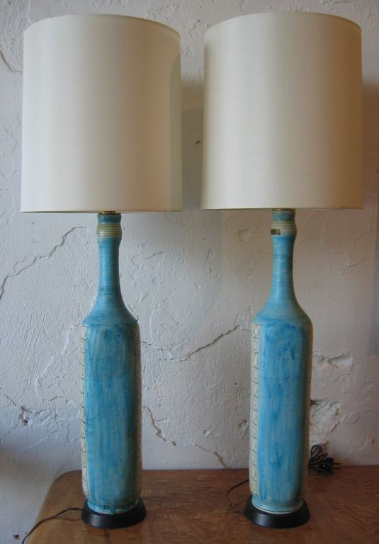 Pair of Guido Gambone Lamps