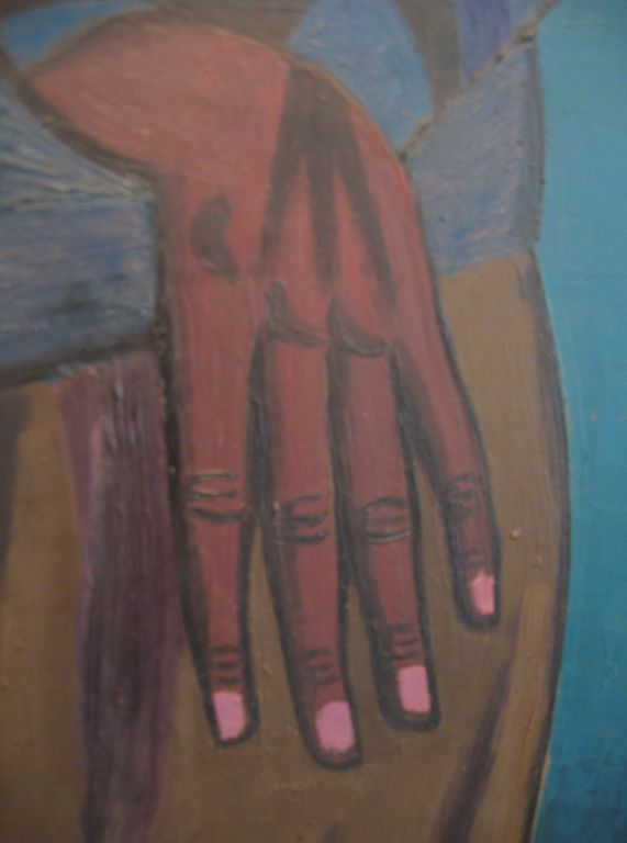 American Portrait of Boy with Sled by Bessie Boris