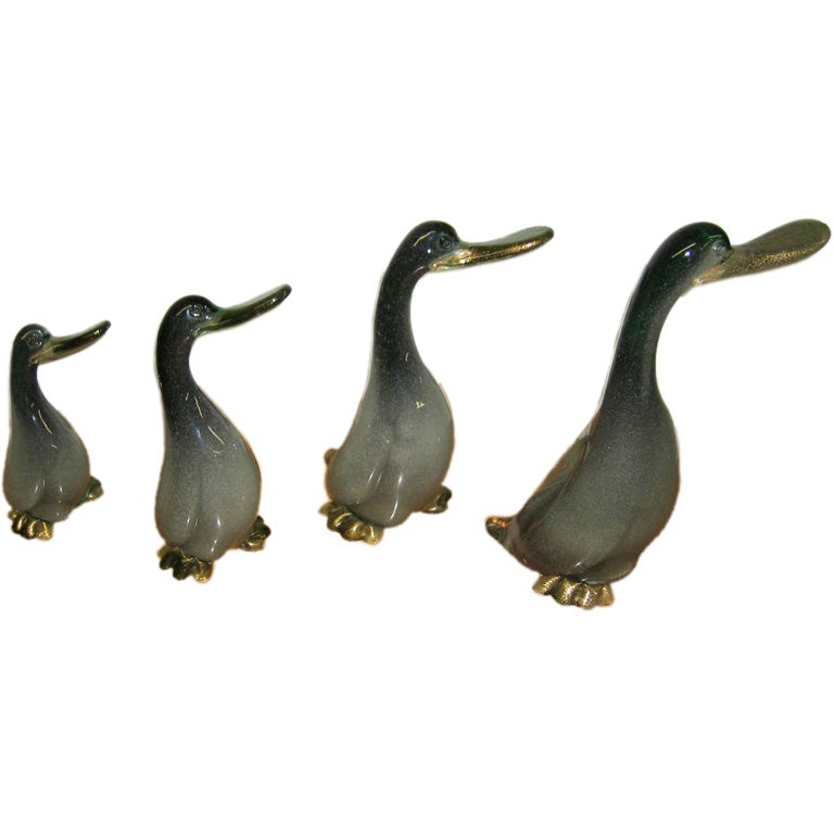 Grouping of Murano Ducks For Sale