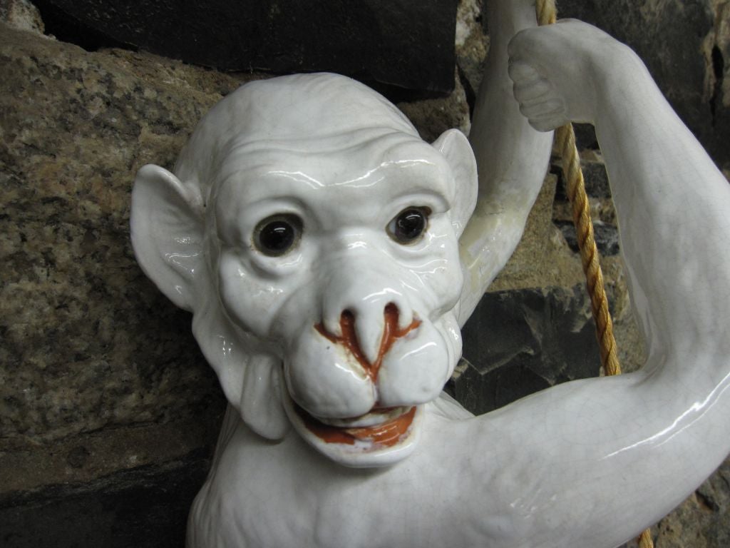 20th Century Hanging Ceramic Monkey Sculpture