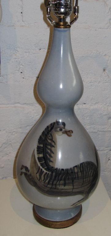 Horse Motif Ceramic Lamp