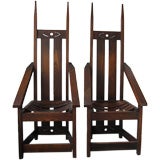 Pair of Arts & Crafts Hall Chairs