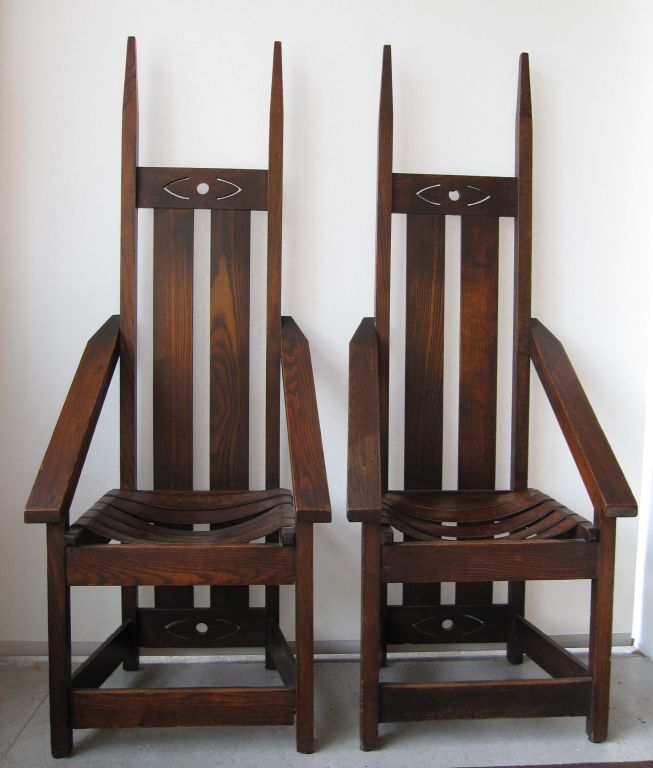 Pair of Arts & Crafts Hall Chairs