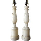 Pair of Alabaster Lamps