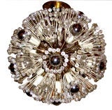 Whimsical 60's Austrian crystal starburst chandelier