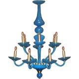 Rare 40's turquoise Venetian 12 lights chandelier
